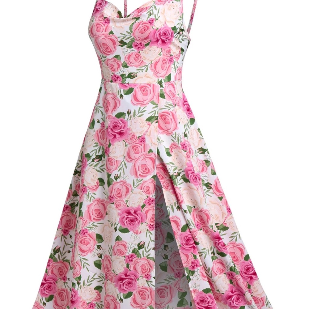 Rosegal Cottagecore Spaghetti Strap Maxi Dress